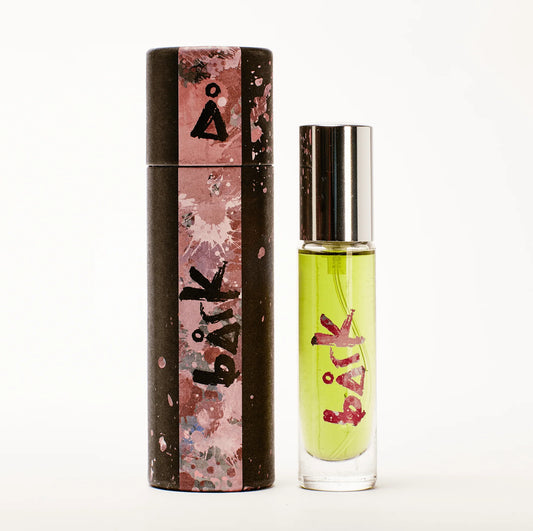 Bark perfume range by ånd fragrance featuring the unique blend of Mango and Marjuana as hero ingredients, presented in sustainable packaging for a bold, fresh scent.