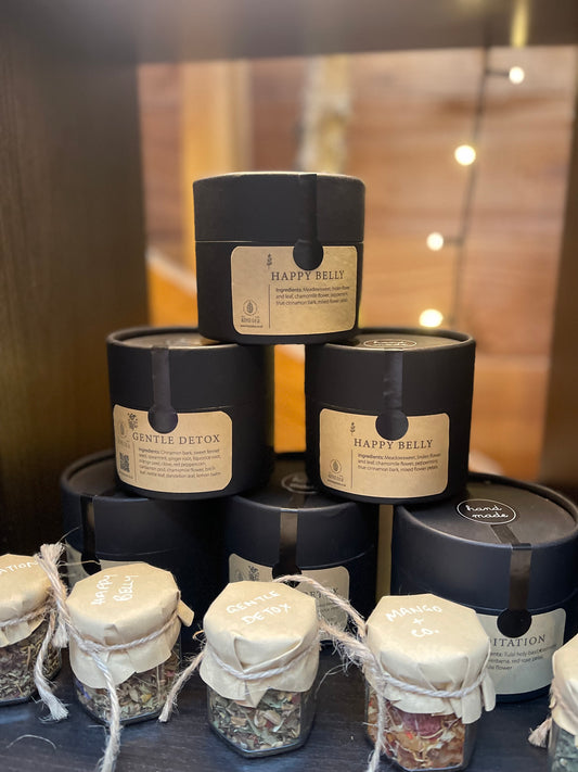 Koyo Teas range stocked at Carey’s Secret Garden, featuring a variety of premium, organic teas in elegant packaging, offering a soothing and natural beverage experience.