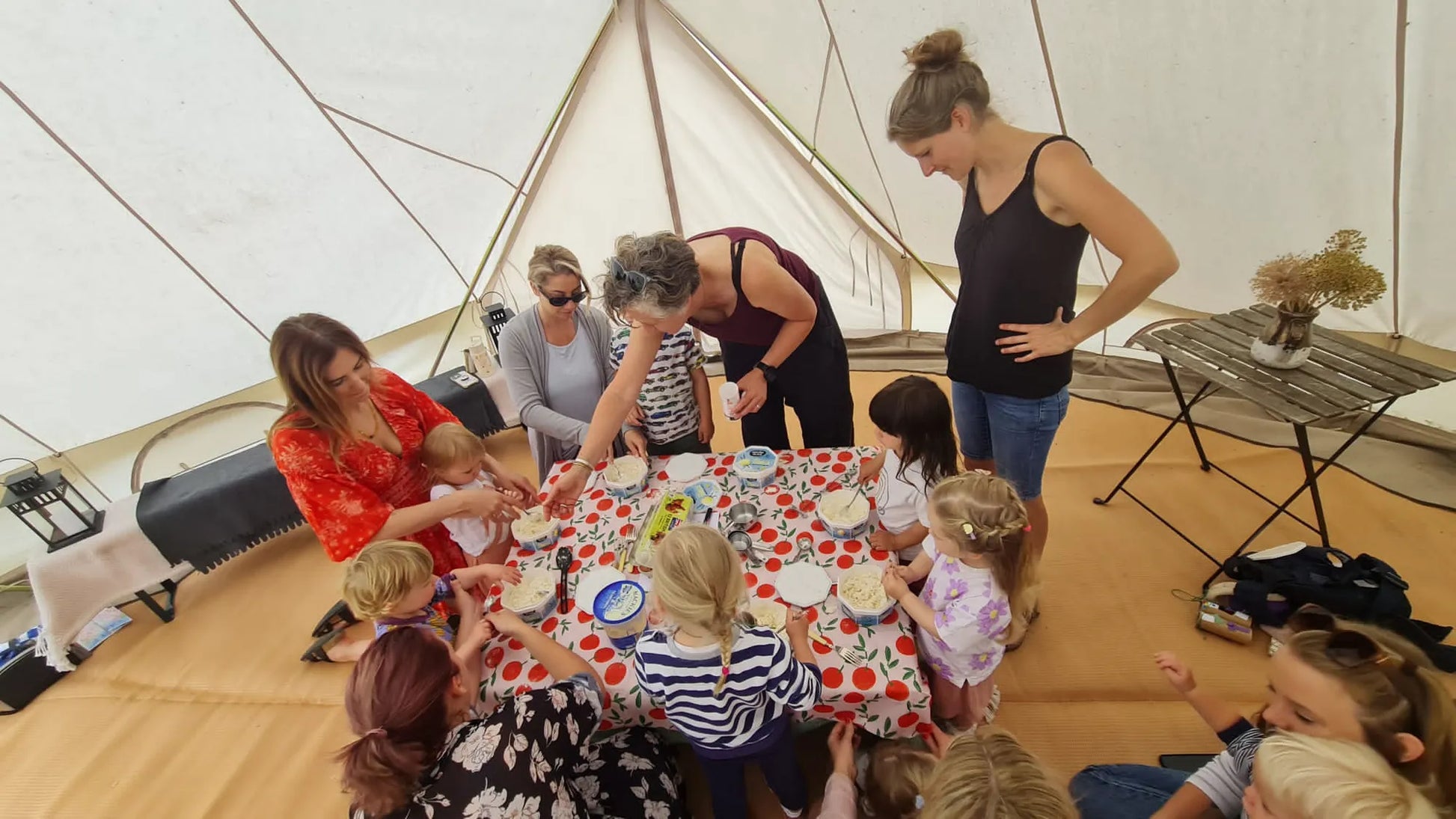 Weekly parent and toddler group at Carey’s, with parents and children engaging in nature-based activities, enjoying the outdoor space and fostering creativity and connection