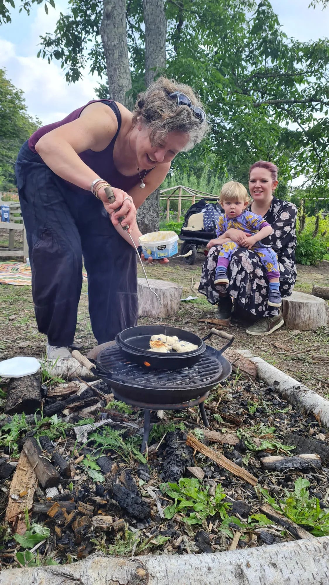 Weekly parent and toddler group at Carey’s, with parents and children engaging in nature-based activities, enjoying the outdoor space and fostering creativity and connection