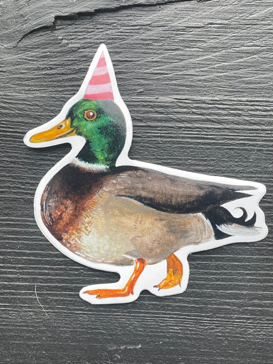 Party Duck Sticker by Viv Hughes