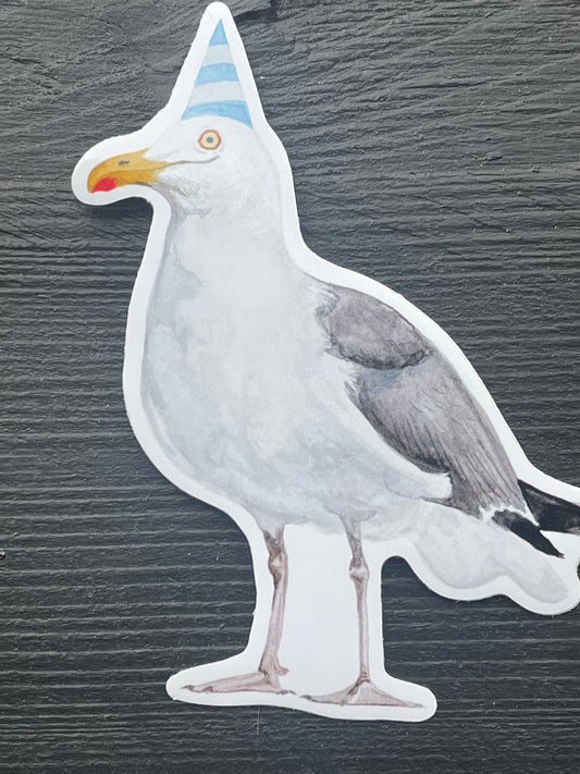 Party Seagull Sticker by Viv Hughes