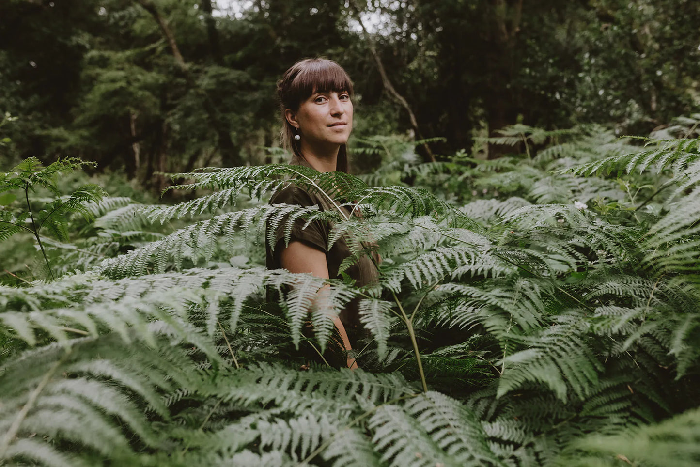 Forest bathing session at Carey’s, hosted by Lindsey, with participants immersed in nature, enjoying a calming, mindful experience surrounded by the woodland environment